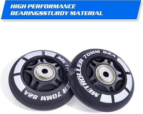 8 Pack 70mm Light up 82A Inline Skate Wheels with ABEC-7 Bearing, Indoor Outdoor Inline Skate Wheels Replacement Roller Blade Wheels Without Tool in Saudi Arabia