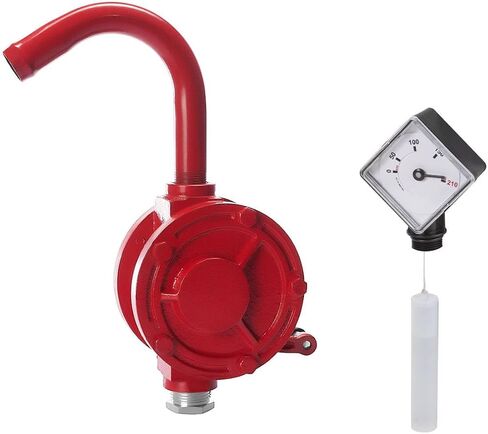 Groz Rotary Barrel Pump With Drum Level Indicator | Dual Directional | Cast Iron | 1-inch Pump Inlet | NBR Seals | Steel Discharge Spout | 3-piece Rigid Suction Tube in Kuwait