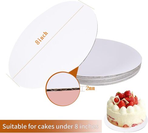 40 Pcs Cake Boards,White Cake Boards 11 Inch Round,Food Grade Cardboard Cake Rounds,Disposable Cake Plates,11 Inch Cake Board,Waterproof and Oil proof Cake Base Cake Tray Cake Pizza Circles in Kuwait