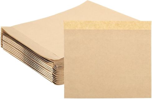 100 قطعة من أكياس الساندويتش الورقية من uxcell، مقاس 7.9 × 5.9 بوصة، حقيبة ورقية مقاومة للدهون، أكياس الوجبات الخفيفة الورقية، حقائب الغداء للمنزل، متجر الخبز، بني in Kuwait