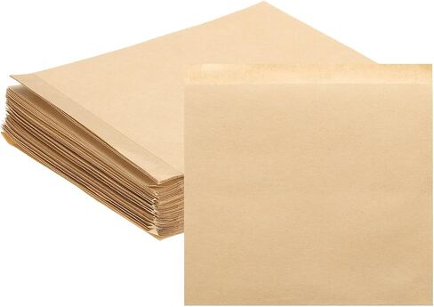 uxcell 100Pcs Kraft Paper Sandwich Bags, 7.9 x 5.9 Inch Greaseproof Paper Cookie Bag Paper Snack Bags Lunch Bags for Home Bakery Shop Bread, Brown in Saudi Arabia