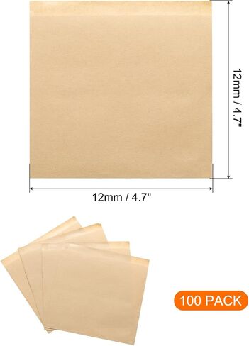 uxcell 100Pcs Kraft Paper Sandwich Bags, 7.9 x 5.9 Inch Greaseproof Paper Cookie Bag Paper Snack Bags Lunch Bags for Home Bakery Shop Bread, Brown in Saudi Arabia