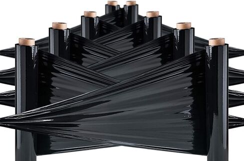 Stretch Film - 2 Roll Black, 18" x 1100 Feet, 80 Gauge (20 Micron) Industrial Heavy Duty Plastic Shrink Wrap and Hand Saver for Packing, Shipping, Pallet, Moving Supplies in Saudi Arabia