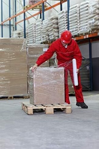 Stretch Film - 2 Roll Black, 18" x 1100 Feet, 80 Gauge (20 Micron) Industrial Heavy Duty Plastic Shrink Wrap and Hand Saver for Packing, Shipping, Pallet, Moving Supplies in Saudi Arabia