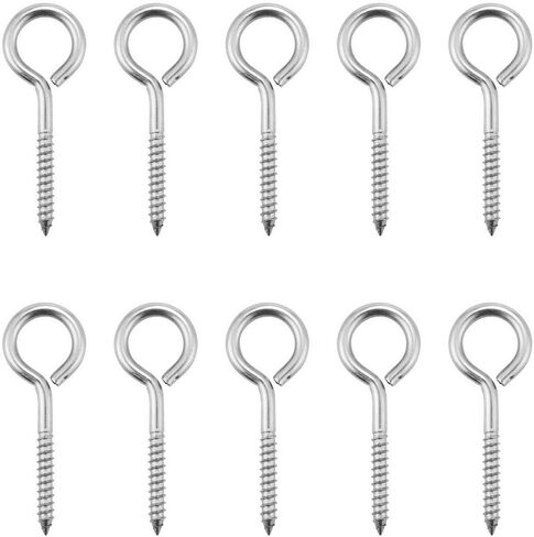 Eye Hooks, Eye Hooks Screw Eye Hooks Heavy Duty Eye Screws for Wood Masonry Eye Hooks Screw for Concrete Used for Electroplating Furniture self-Tapping Screws Rust-Proof Fixed Objects. (5cm/1.96in) in Kuwait