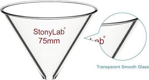 قمع زجاجي من stonylab، قمع بدون جذع من زجاج البورسليكات السميك بقطر داخلي 90 مم للاستخدام في المختبر in Saudi Arabia