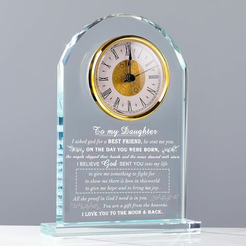 Dad Gifts For Fathers Day From Daughter Son - Crystal Clock Engraved Best Dad Ever Appreciation Gifts Father's Birthday Keepsake who Has Everything - Love Reminder Present for Thanksgiving Christmas in Saudi Arabia