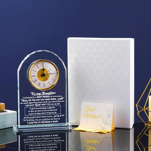 Dad Gifts For Fathers Day From Daughter Son - Crystal Clock Engraved Best Dad Ever Appreciation Gifts Father's Birthday Keepsake who Has Everything - Love Reminder Present for Thanksgiving Christmas in Saudi Arabia