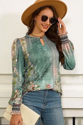 ETCYY بلوزات نسائية مطوي قمصان طويلة الأكمام متأنقة ملابس خريف غير رسمية 2024 موضة العمل الأعمال ملابس غير رسمية تونك القمم in Kuwait