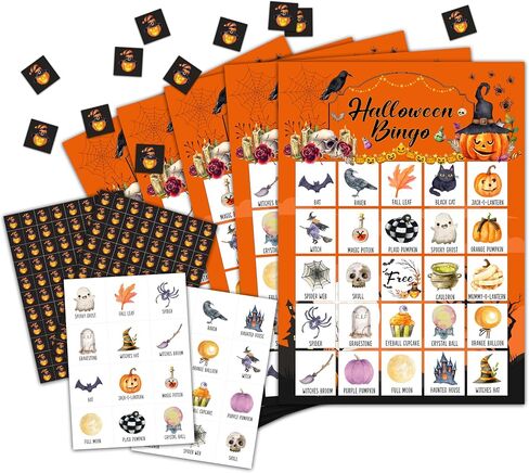 Fall Pumpkin Bingo Card Game, Autumn Bingo Game for Adults, Thanksgiving Party Supplies, Favors, Decorations, Thanksgiving Gift, Thanksgiving Party Games, 24 Players Bingo Game, D01 in Saudi Arabia
