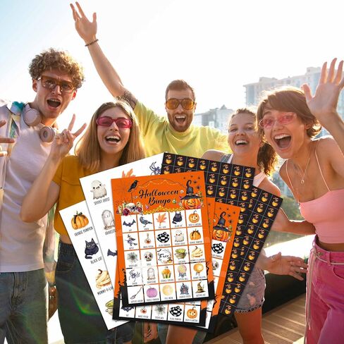 Fall Pumpkin Bingo Card Game, Autumn Bingo Game for Adults, Thanksgiving Party Supplies, Favors, Decorations, Thanksgiving Gift, Thanksgiving Party Games, 24 Players Bingo Game, D01 in Saudi Arabia