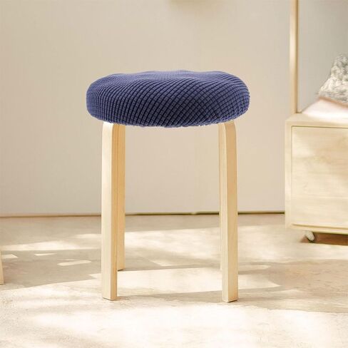 1pc Stool Covers Round, Super Breathable Round Bar Stool Cover Seat Cushion 12 Stretchable Wrinkle Resistant Washable Dustproof - One Cushion Only Grey in Saudi Arabia