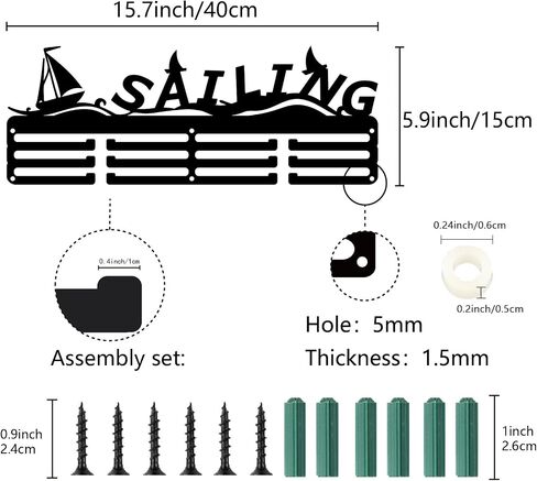 CREATCABIN Biking Medal Holder Display Cycling Medal Hanger Sports Rack frame iron Wall Mount Decor Metal Medal Hanger Organizer for Hanging Over 60 Medals Racing BMX Riding Competition 15.7 x 5.9Inch in Saudi Arabia