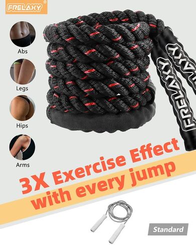 Weighted Jump Rope, Jump Rope 1LB for beginners, Heavy Jump Ropes for Fitness, Total Body Workouts, Weight Loss, Strength Training, Compact Skipping Rope for Home Gym Workout Equipment in Saudi Arabia