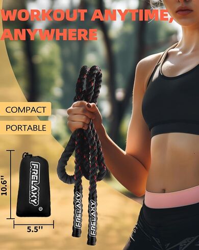 Weighted Jump Rope, Jump Rope 1LB for beginners, Heavy Jump Ropes for Fitness, Total Body Workouts, Weight Loss, Strength Training, Compact Skipping Rope for Home Gym Workout Equipment in Saudi Arabia