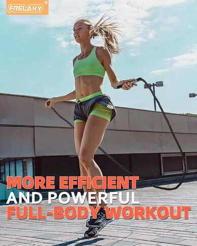 Weighted Jump Rope, Jump Rope 1LB for beginners, Heavy Jump Ropes for Fitness, Total Body Workouts, Weight Loss, Strength Training, Compact Skipping Rope for Home Gym Workout Equipment in Saudi Arabia