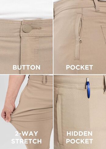 X RAY Stretch Slim Fit Golf Pants Men with Pockets - Tapered Lightweight Mens Golf Pants (Available in 30-38) in Kuwait
