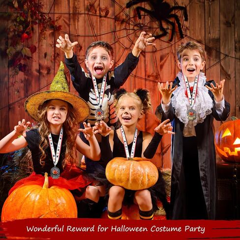 30 Pcs Halloween Pumpkin Medals Metal Halloween Award Medals with Ribbon Gold Silver Bronze Medals 1st 2nd 3rd Prizes for Kids Adults Halloween Costume Party Pumpkin Carving Contest in Saudi Arabia
