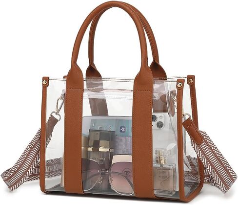Clear Tote Bag Stadium Approved Crossbody Clear Bag for Stadium Events Clear Purse Handbag for Women with Adjustable Strap in Kuwait