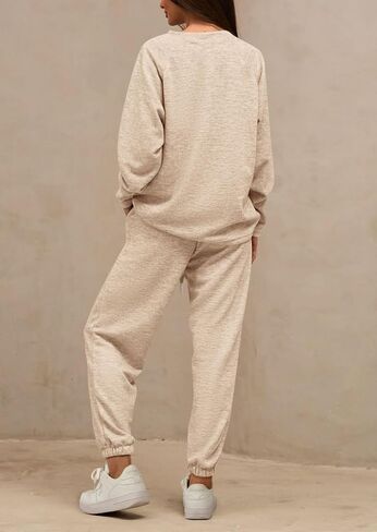 PRETTYGARDEN Women's 2 Piece Tracksuit Outfits Casual Long Sleeve Top High Waisted Sweatpants Lounge Jogger Set in Saudi Arabia
