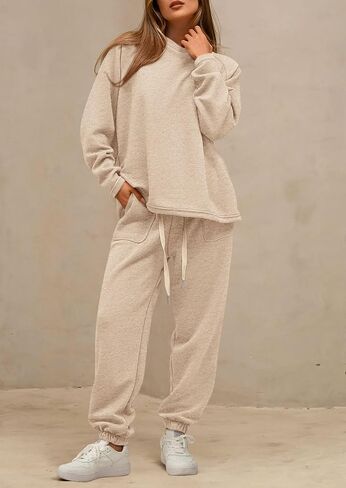 PRETTYGARDEN Women's 2 Piece Tracksuit Outfits Casual Long Sleeve Top High Waisted Sweatpants Lounge Jogger Set in Saudi Arabia