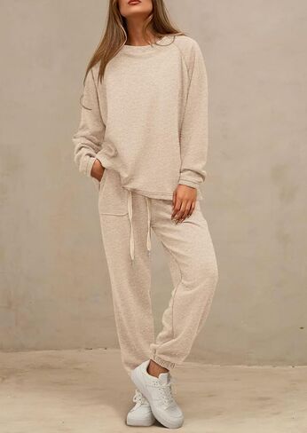 PRETTYGARDEN Women's 2 Piece Tracksuit Outfits Casual Long Sleeve Top High Waisted Sweatpants Lounge Jogger Set in Saudi Arabia