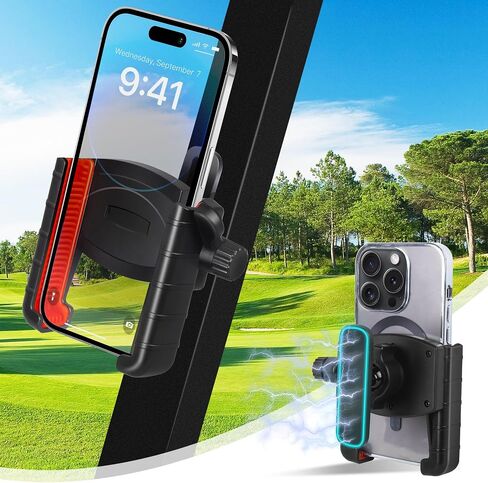 Upgraded Golf Cart Magnetic Phone Holder Mount Compatible with EZGO/Club Car/Yamaha, [Strong Magnet] Universal Gym Phone Holder Compatible with iPhone/Galaxy/Google Pixel, All Smartphones in Kuwait