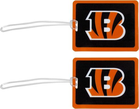 NFL Cincinnati Bengals Vinyl Luggage Tag, 2pk, Orange in Saudi Arabia