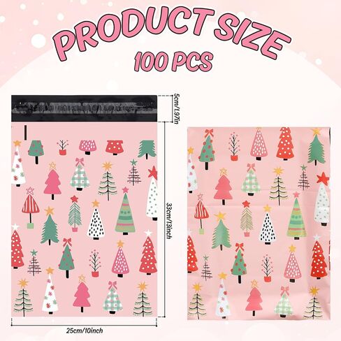 100 قطعة من أكياس البريد البلاستيكية للهالوين مقاس 10 × 13 بوصة أكياس تغليف شبح وردي أكياس مغلف بريدية ذاتية الغلق لملابس الأعمال الصغيرة هدية in Saudi Arabia