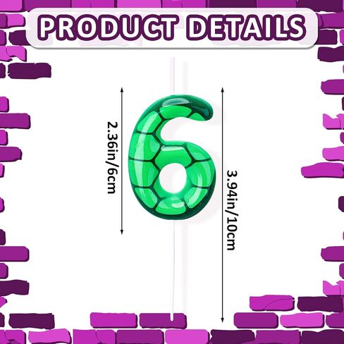 Number 5 Cartoon Turtle Theme Birthday Candle Green Turtle Themed Birthday Candle Numeral Birthday Cake Topper for Kids Boys Girls and Green Theme Birthday Decoration Supplies in Saudi Arabia