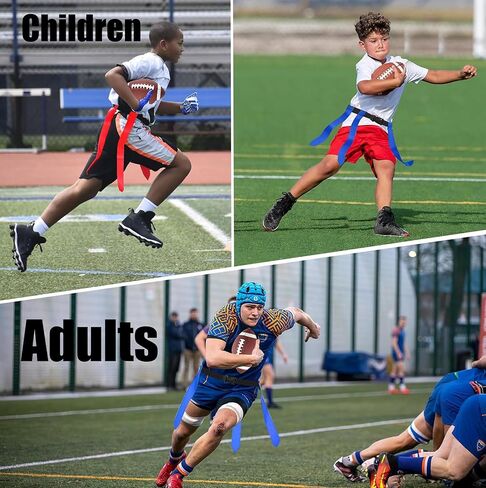 Ynotus Flag Football Belts, Adjustable Flag Football Set 14 Player with 42 Flags Football Training Equipment for Kids in Saudi Arabia