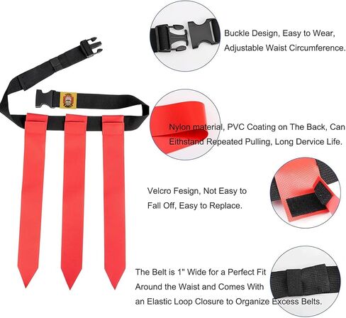 Ynotus Flag Football Belts, Adjustable Flag Football Set 14 Player with 42 Flags Football Training Equipment for Kids in Saudi Arabia