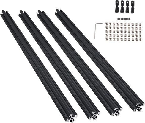 CNCYEAH Aluminum Profile Extrusion 2020 300m 4PCS V Slot Black European Standard Anodized CNC Aluminum Profile 4 Sets connectors 50PCS Nuts 1PC Spanner for DIY 3D Printer in Saudi Arabia
