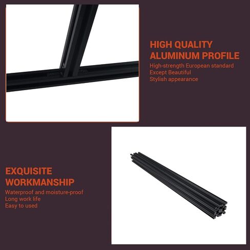 CNCYEAH Aluminum Profile Extrusion 2020 300m 4PCS V Slot Black European Standard Anodized CNC Aluminum Profile 4 Sets connectors 50PCS Nuts 1PC Spanner for DIY 3D Printer in Saudi Arabia