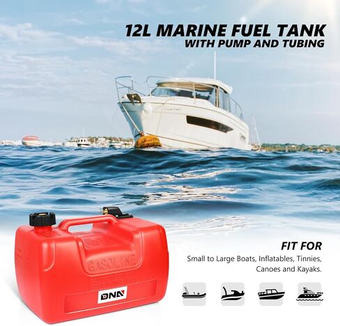 DNA MOTORING 24L / 6 Gallon Portable Diesel Gasoline Coal Fuel Gas Tank for Fishing Boat, Yacht, Shipboard Operations, w/Hose, Red, TOOLS-00468 in Saudi Arabia