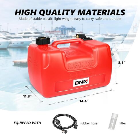 DNA MOTORING 24L / 6 Gallon Portable Diesel Gasoline Coal Fuel Gas Tank for Fishing Boat, Yacht, Shipboard Operations, w/Hose, Red, TOOLS-00468 in Saudi Arabia