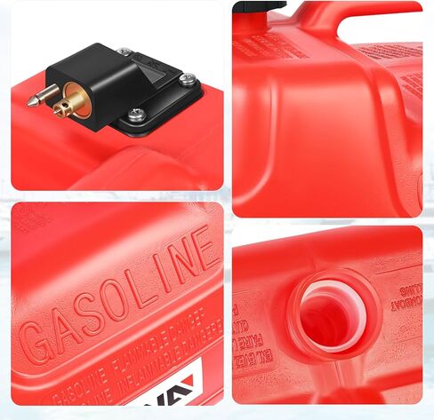DNA MOTORING 24L / 6 Gallon Portable Diesel Gasoline Coal Fuel Gas Tank for Fishing Boat, Yacht, Shipboard Operations, w/Hose, Red, TOOLS-00468 in Saudi Arabia