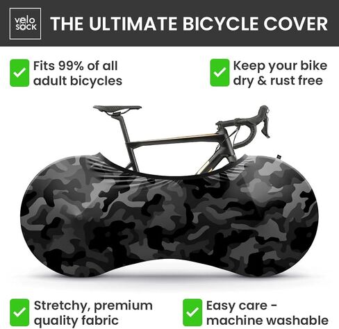 Velo Sock Bicycle Indoor Cover for Storage and Transportation, Stretchy Dirt Proof Fabric, Bike Travel Protection Cover – Millenium in Saudi Arabia