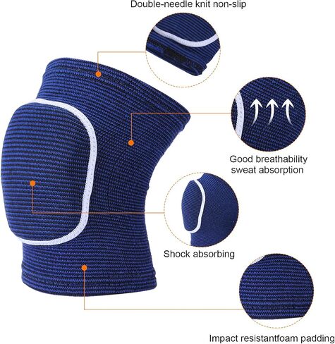 PATIKIL M Size Protective Knee Pads, 3 Pairs Sponge Volleyball Knee Pads Breathable Dance Knee Pads Brace for Women Men Football Basketball Workout, Black in Saudi Arabia