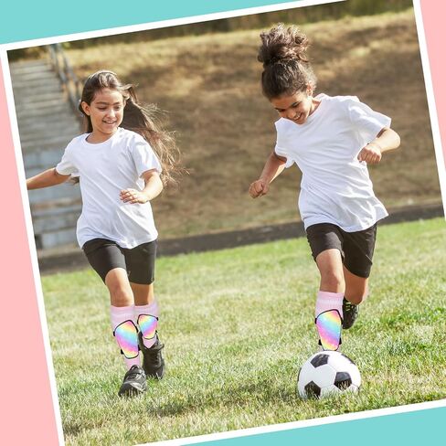 Kids Soccer Shin Guards, JAOBHAHY 4pcs Soccer Shin Pads and Toddler Soccer Socks Set for Girls, EVA Padding Reduces Impact and Injury for Kids Shin Suards Soccer Age 3-5 4-6 5-8 in Saudi Arabia