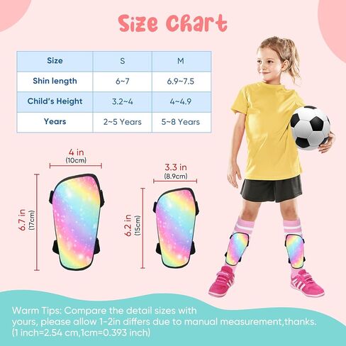 Kids Soccer Shin Guards, JAOBHAHY 4pcs Soccer Shin Pads and Toddler Soccer Socks Set for Girls, EVA Padding Reduces Impact and Injury for Kids Shin Suards Soccer Age 3-5 4-6 5-8 in Saudi Arabia