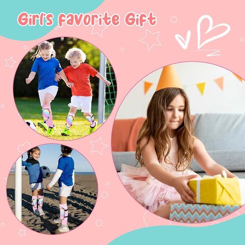 Kids Soccer Shin Guards, JAOBHAHY 4pcs Soccer Shin Pads and Toddler Soccer Socks Set for Girls, EVA Padding Reduces Impact and Injury for Kids Shin Suards Soccer Age 3-5 4-6 5-8 in Saudi Arabia