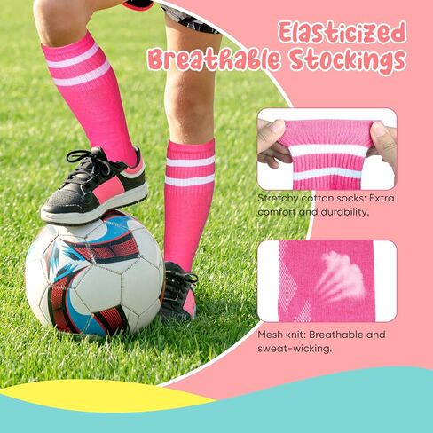 واقيات قصبة القدم للأطفال، مجموعة JAOBHAHY 4 قطع من وسادات قصبة القدم وجوارب كرة القدم للأطفال الصغار للفتيات، بطانة EVA تقلل من التأثير والإصابات للأطفال من عمر 3-5 4-6 5-8 in Kuwait