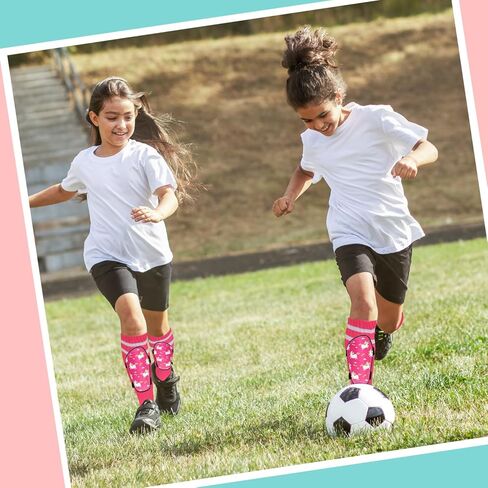 واقيات قصبة القدم للأطفال، مجموعة JAOBHAHY 4 قطع من وسادات قصبة القدم وجوارب كرة القدم للأطفال الصغار للفتيات، بطانة EVA تقلل من التأثير والإصابات للأطفال من عمر 3-5 4-6 5-8 in Kuwait