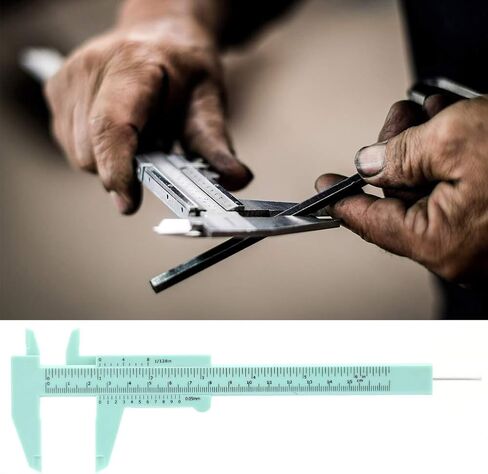 Plastic Vernier Caliper with Double Sided Scale High Accuracy 0.05mm Resolution 150mm Vernier Ruler for Jewelry Measurement School Exhibition Gifts (Black) in Saudi Arabia