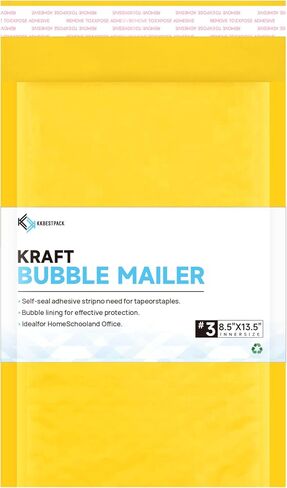 Kkbestpack Kraft Bubble Mailers #0, Self-Seal Padded Mailing Envelopes, Pack of 25, 6x9 Inches in Saudi Arabia