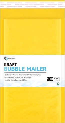 Kkbestpack Kraft Bubble Mailers #0, Self-Seal Padded Mailing Envelopes, Pack of 25, 6x9 Inches in Saudi Arabia