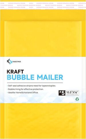 Kkbestpack Kraft Bubble Mailers #0, Self-Seal Padded Mailing Envelopes, Pack of 25, 6x9 Inches in Saudi Arabia