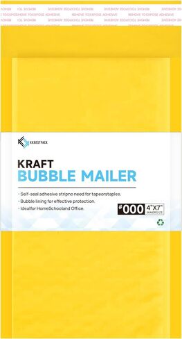 Kkbestpack Kraft Bubble Mailers #0, Self-Seal Padded Mailing Envelopes, Pack of 25, 6x9 Inches in Saudi Arabia