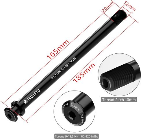 1.0mm Thread Pitch Front Rear Thru Axles for Road Mountain Bicyle Suspension Forks Rigid Forks and Bike Rear Frame, 6061 Aluminium Alloy Boost Through Axle: 12mm x 120mm to 185mm Includes 8 Lengths in Kuwait